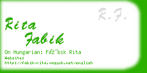 rita fabik business card